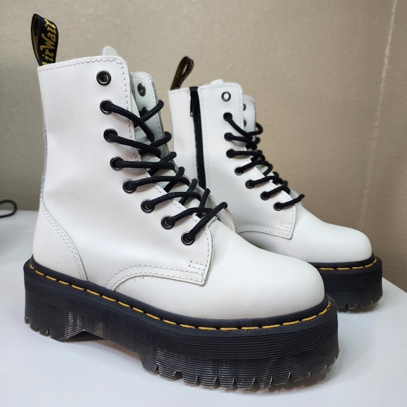Dr. Martens Shoes - Dr Martens White Jadon Platform